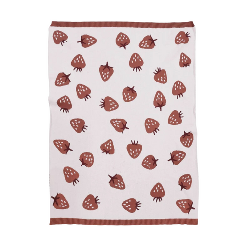 Organic Cotton Strawberry Blanket